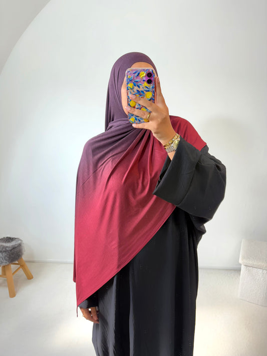 Hijab dégradé coton bicolore