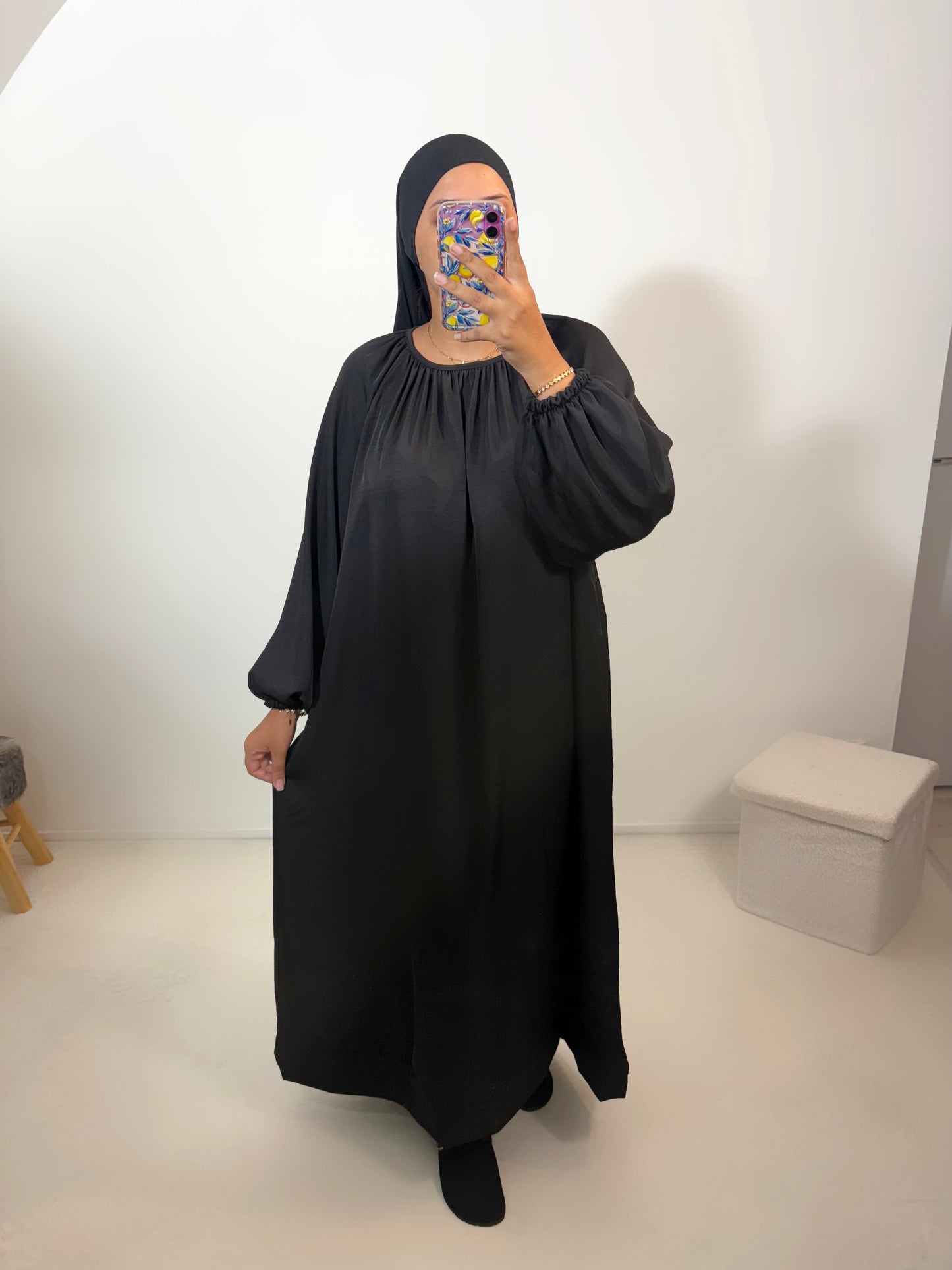 Abaya manches bouffantes (qualité premium)