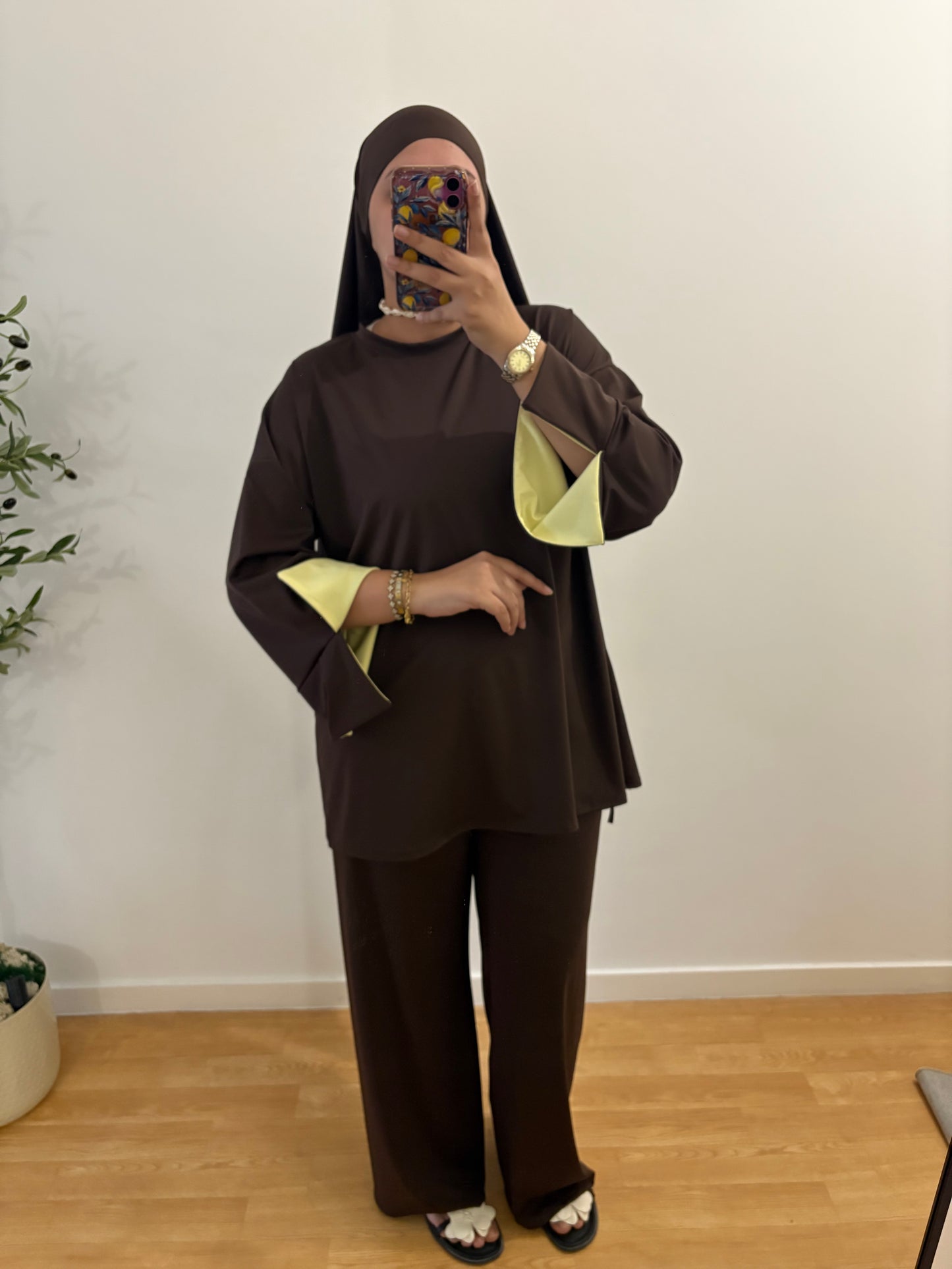 Burkini 3 pièces manches colorées