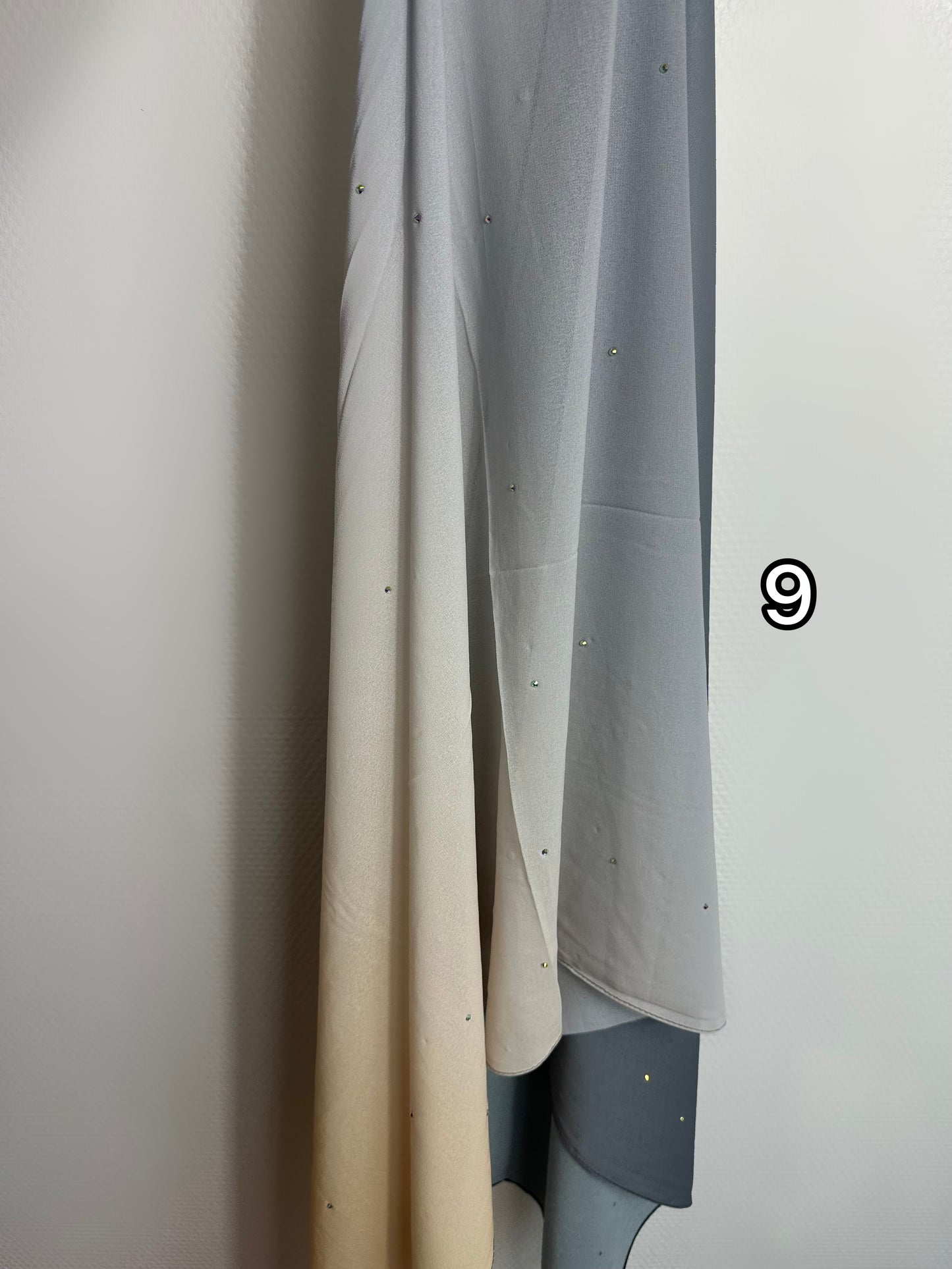 Hijab bicolore mousseline à strass