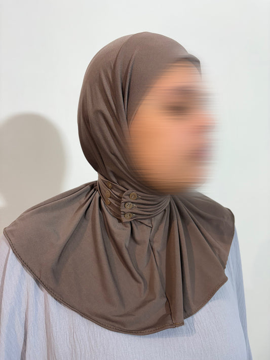 Hijab cagoule à bouton en jersey premium