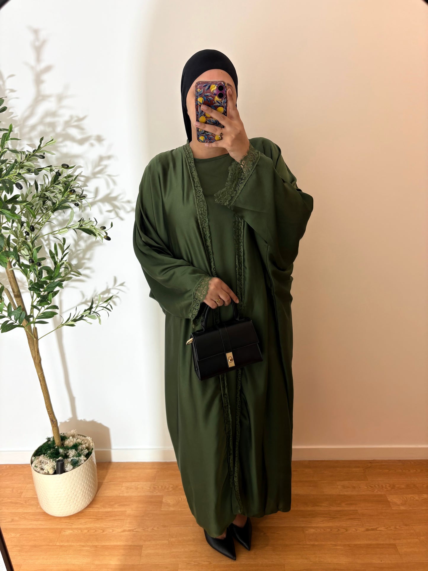 Ensemble sous robe + Kimono dentelle