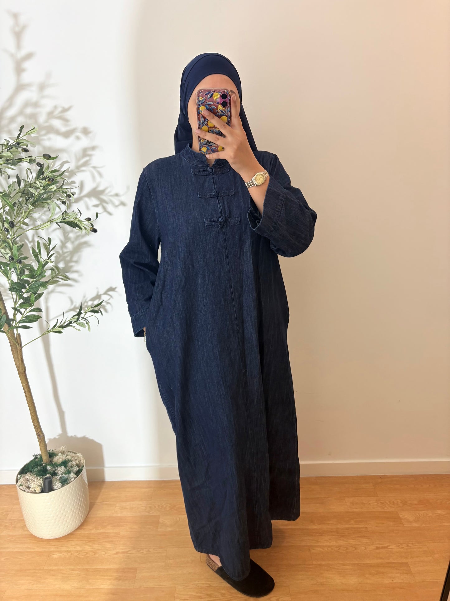 Robe en jean japandi