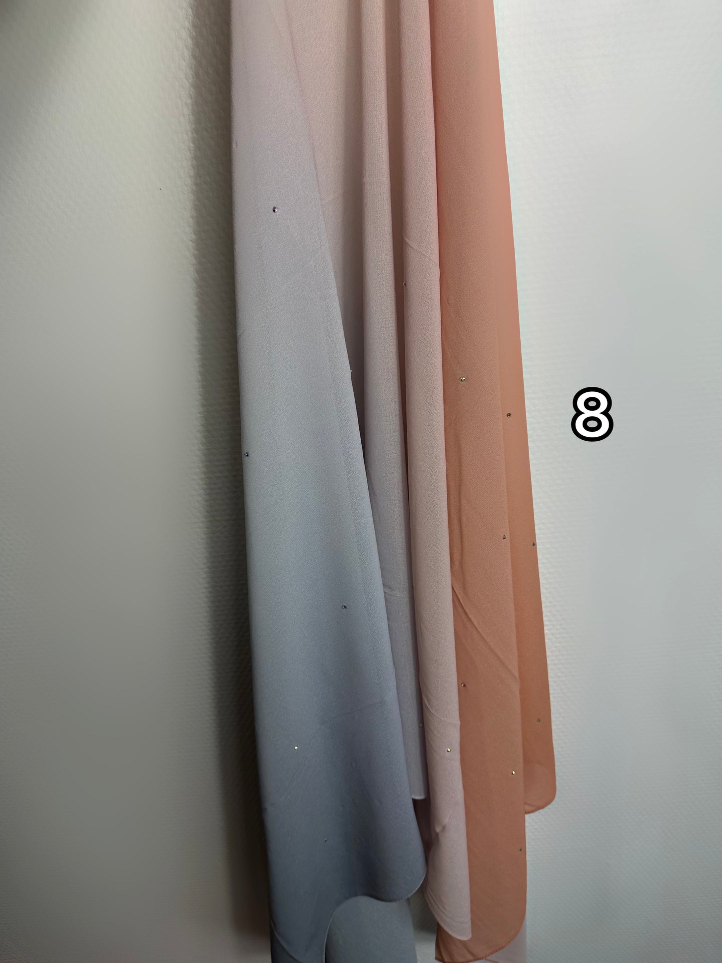 Hijab bicolore mousseline à strass
