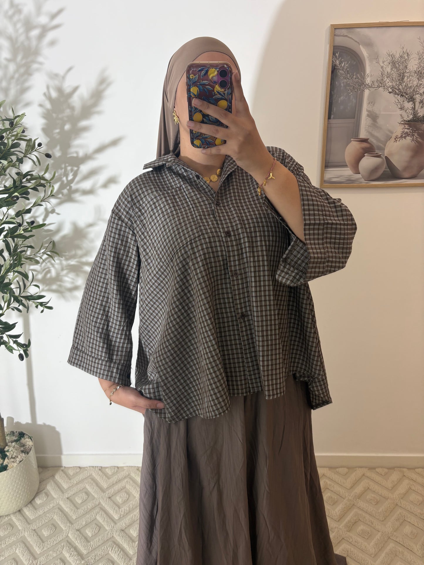 Chemise oversize à carreaux