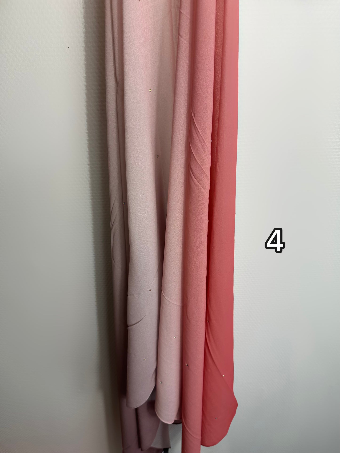 Hijab bicolore mousseline à strass