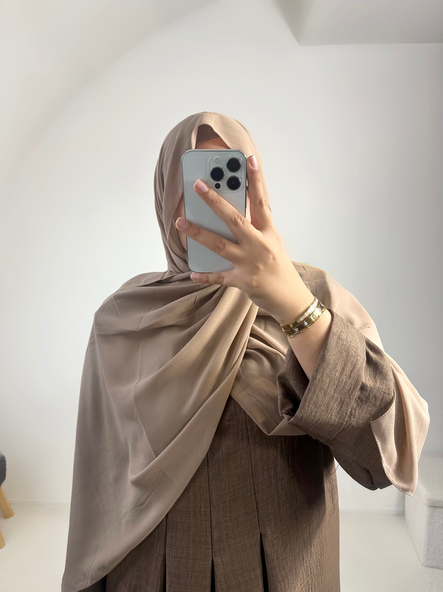 Hijab mousseline avec aimant intégré