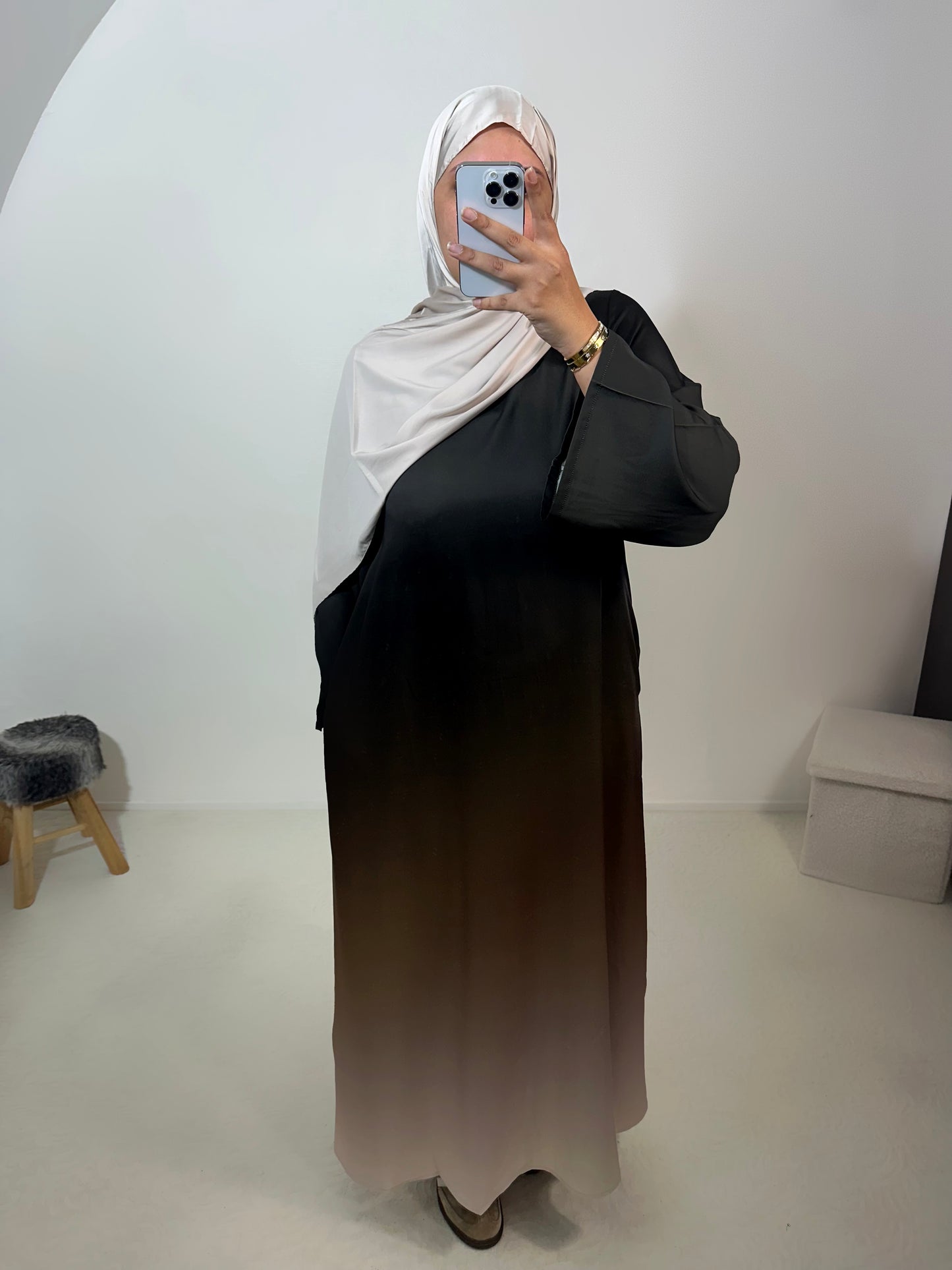 Robe dégradée en satin premium