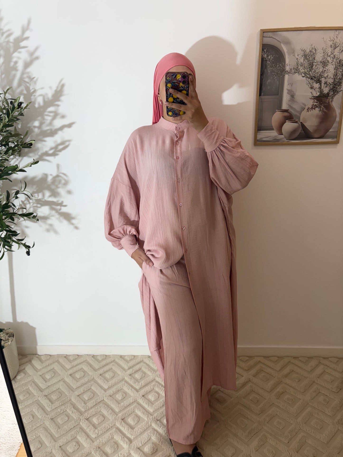 Ensemble Chemise effet lin
