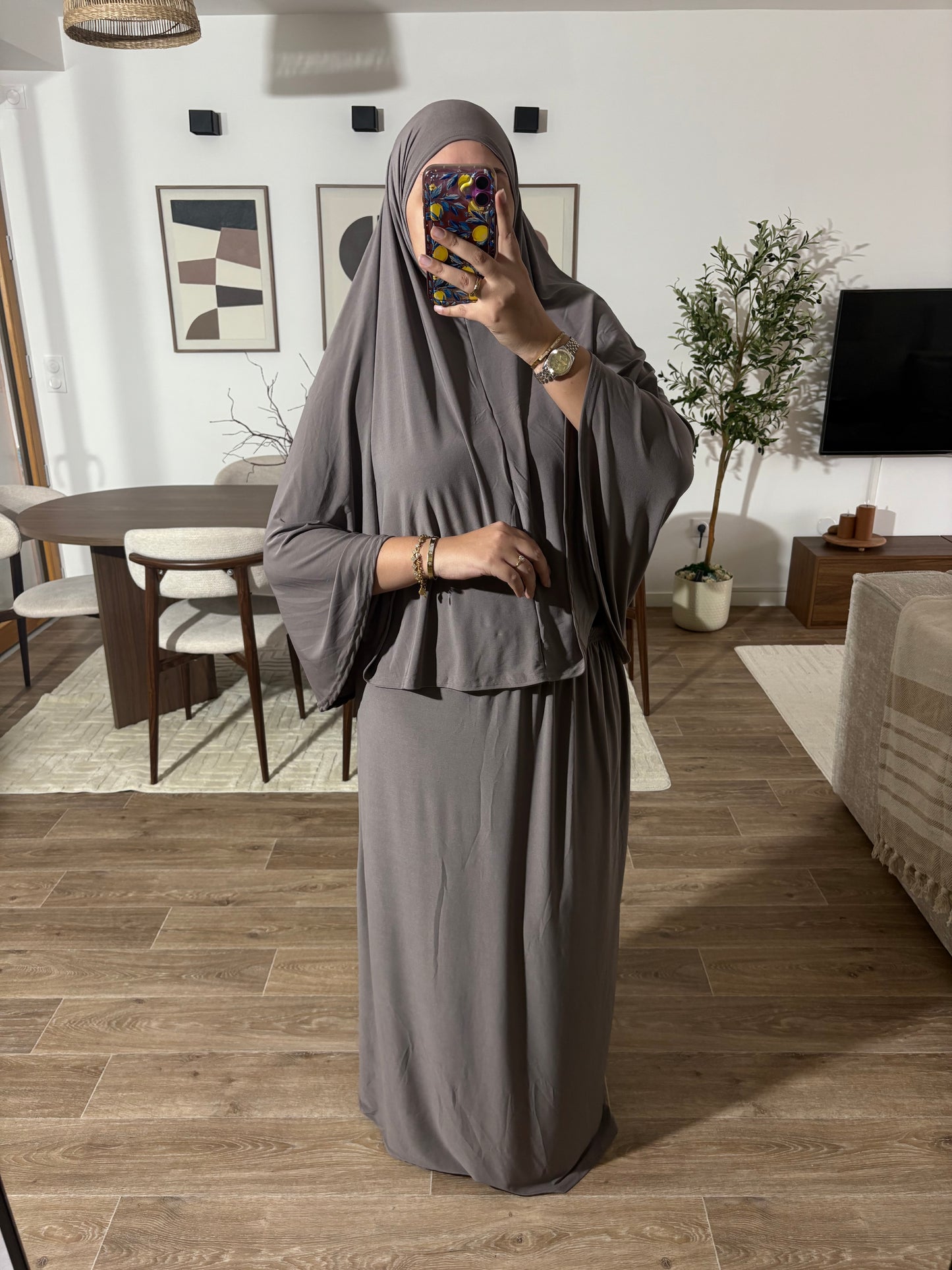 Khimar à enfiler + jupe