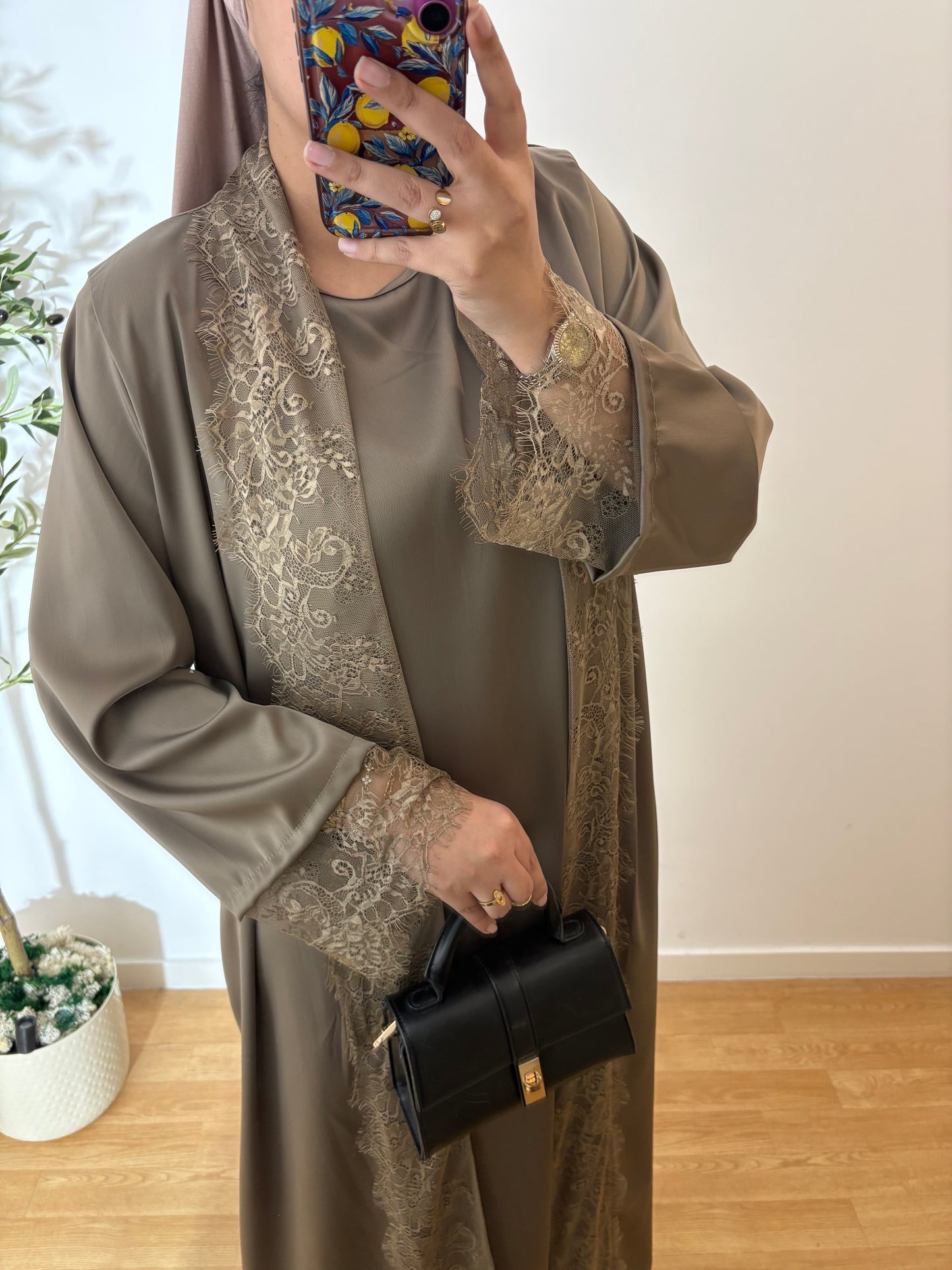 Ensemble sous robe + Kimono dentelle (Qualité premium)