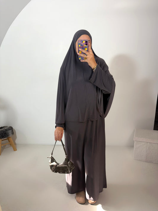 Set en jersey premium de luxe (Abaya + Khimar)