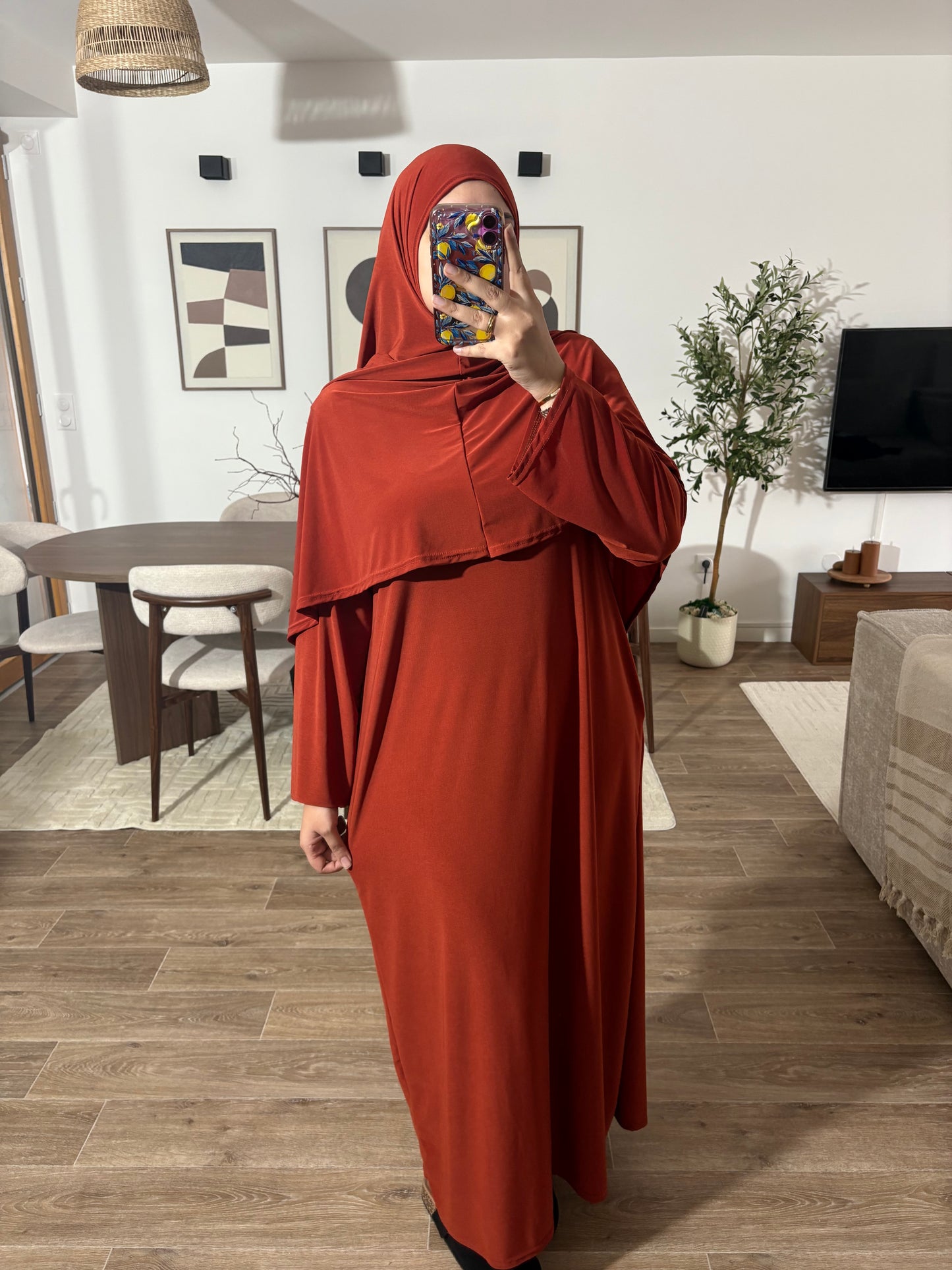 Set de prière en jersey premium de luxe (Abaya + Khimar)