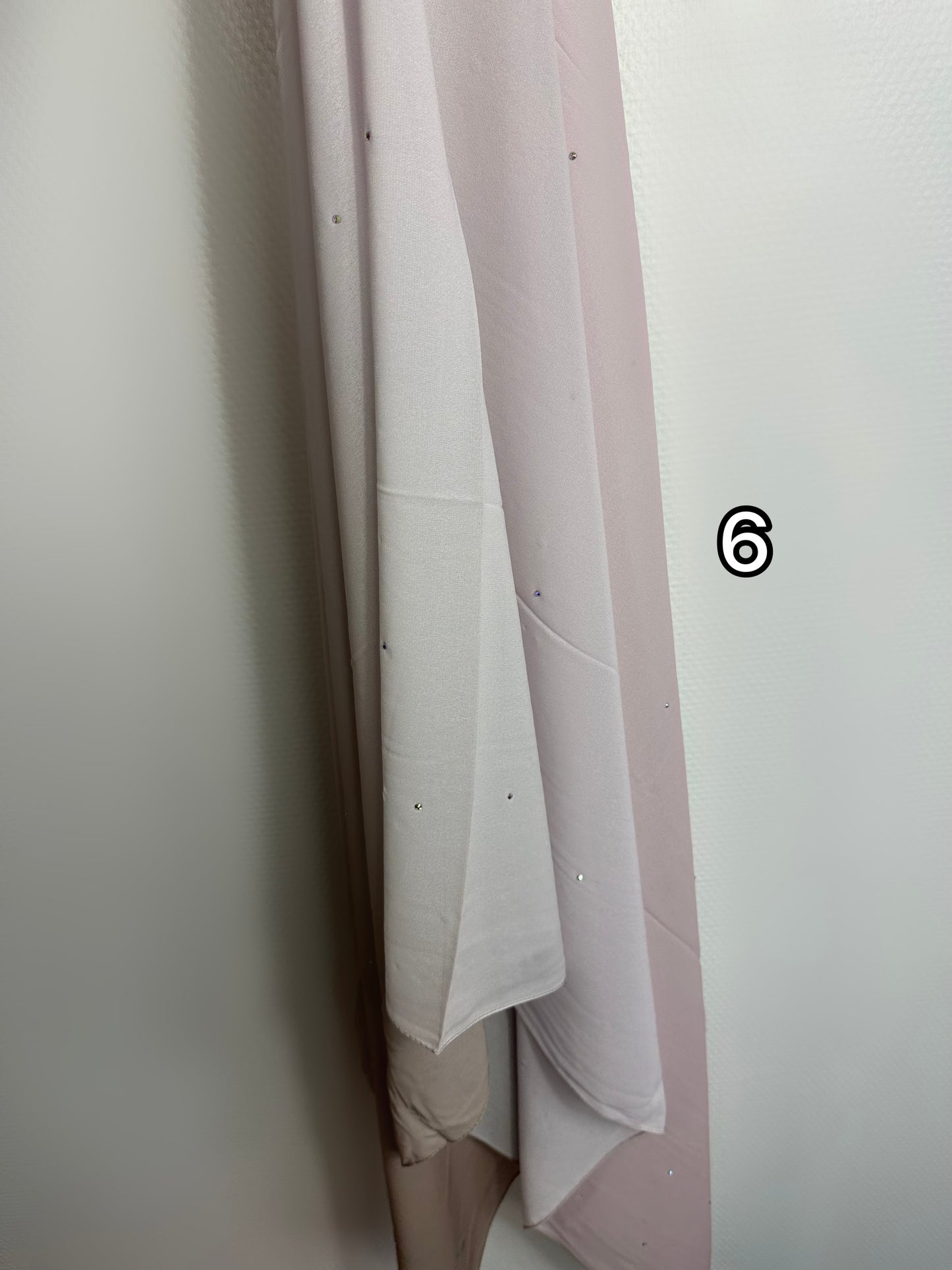 Hijab bicolore mousseline à strass