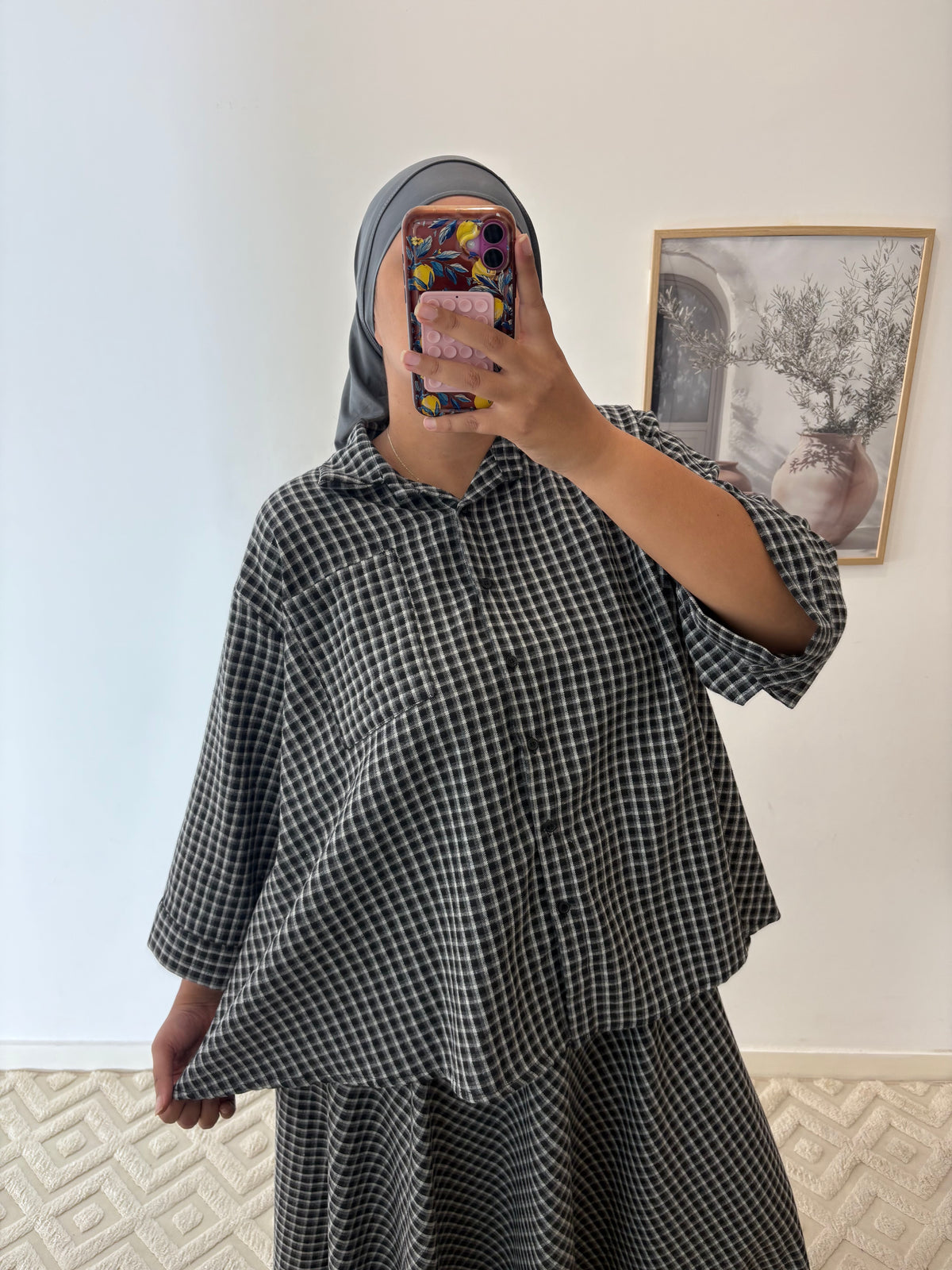 Chemise épaisse petits carreaux