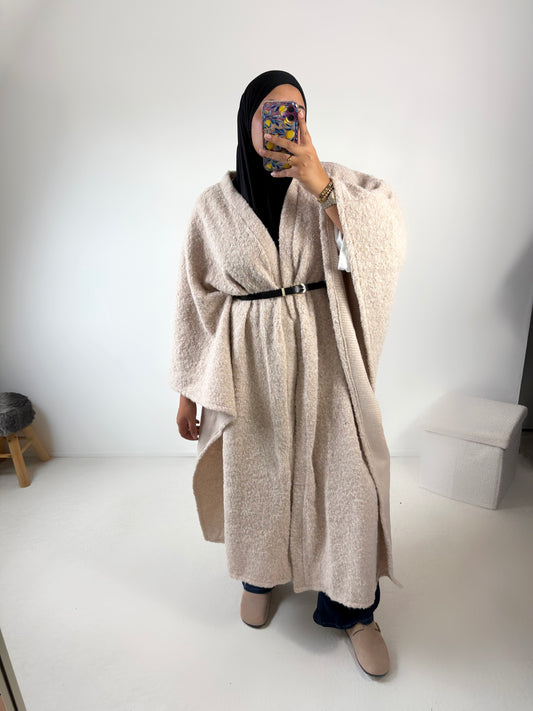 Manteau cape avec ceinture