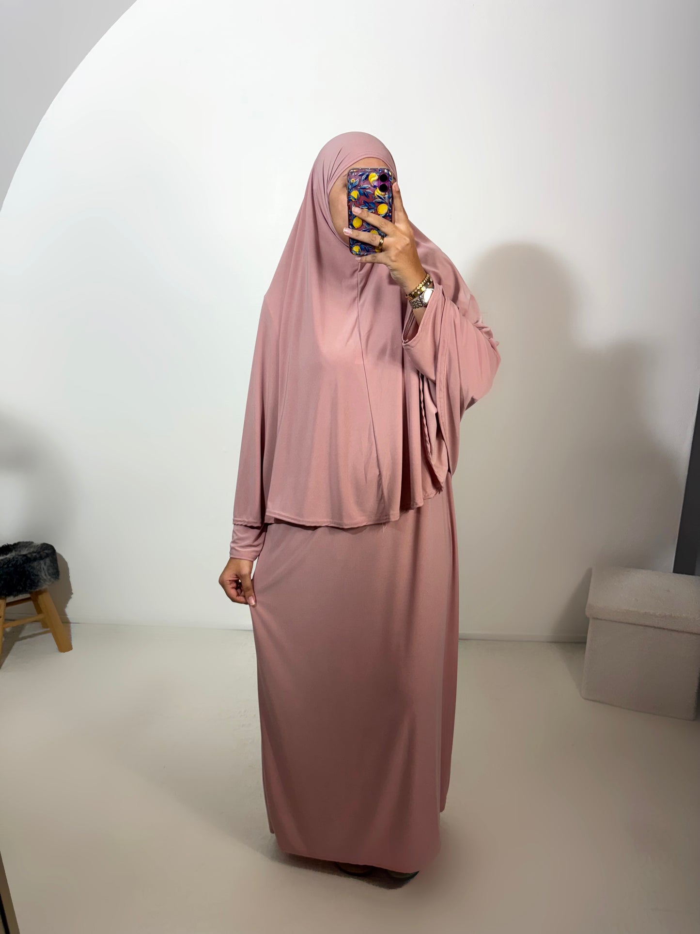 Set en jersey premium de luxe (Abaya + Khimar)