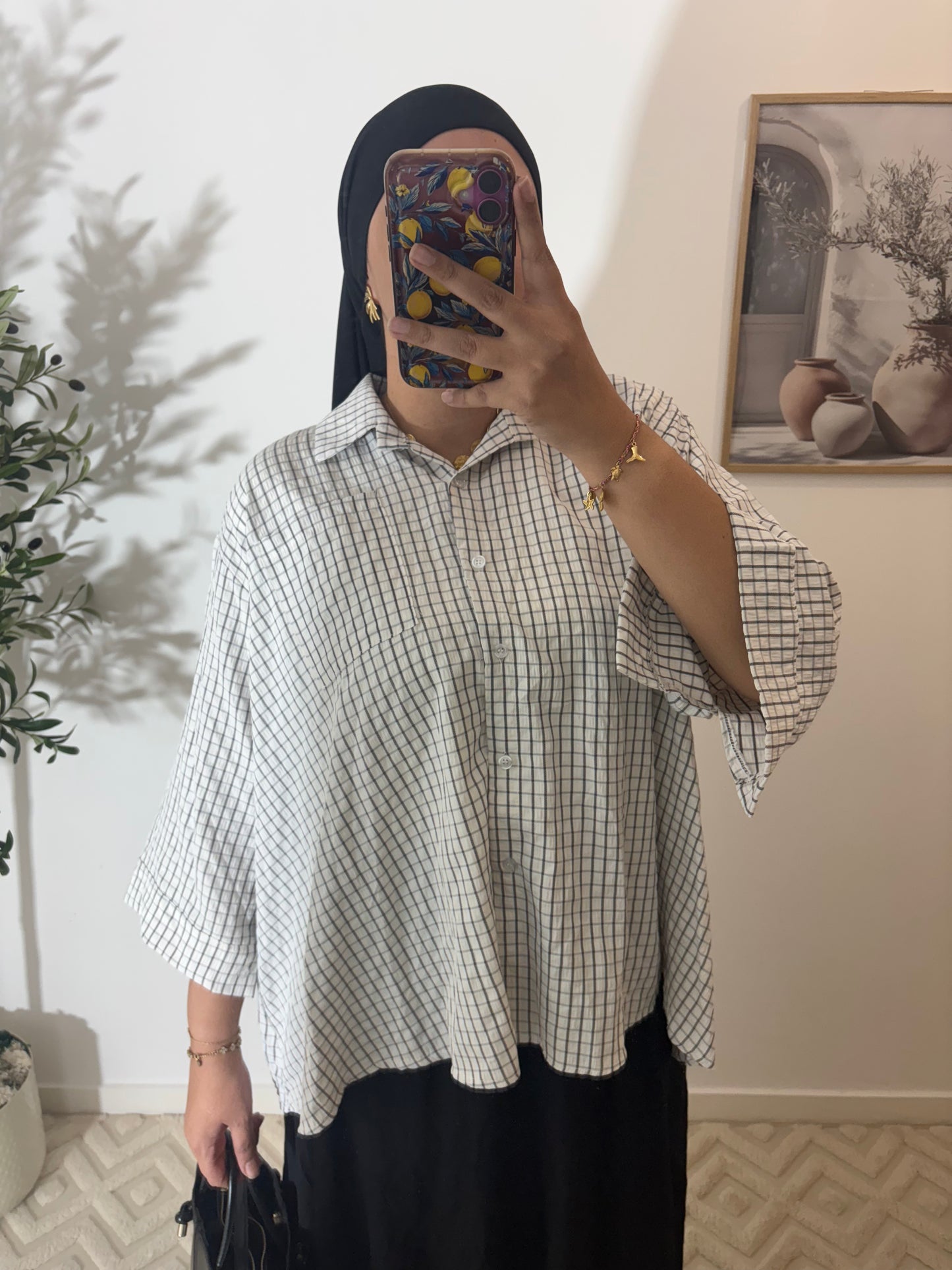Chemise oversize à carreaux