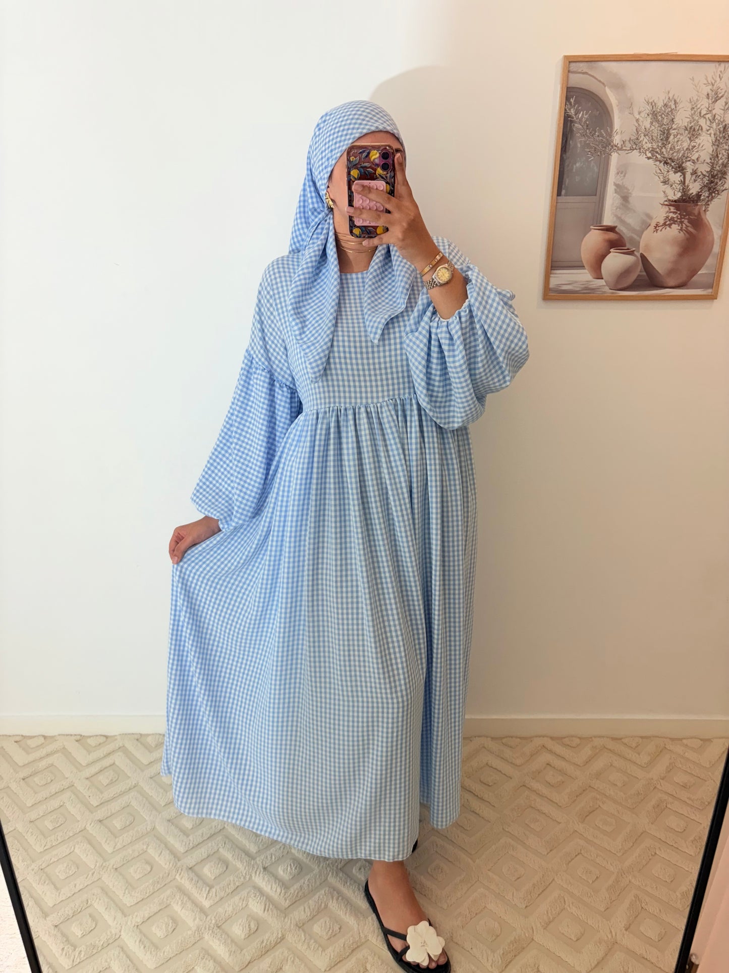 Robe Vichy manches ballons