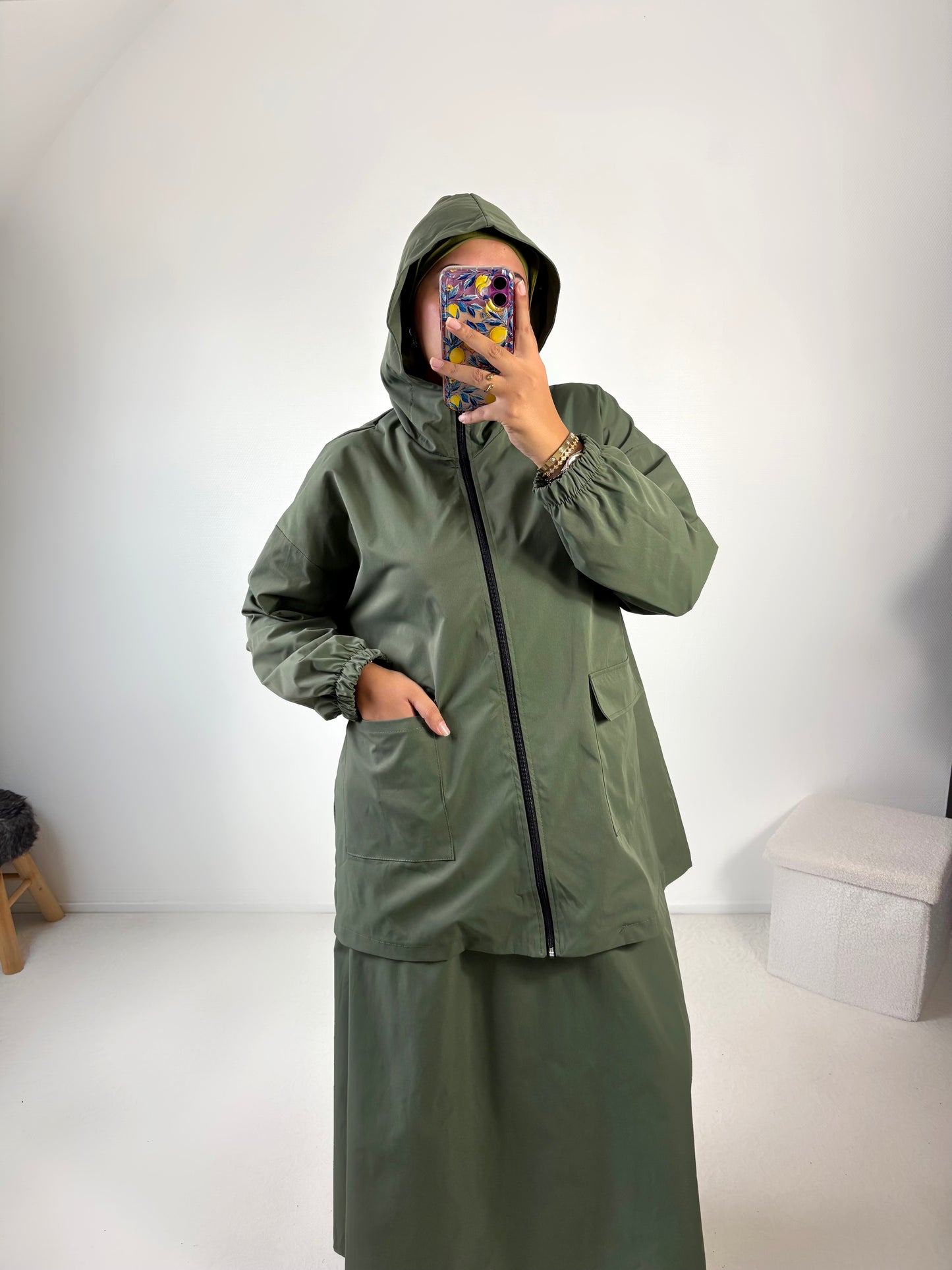 Ensemble imperméable veste + jupe