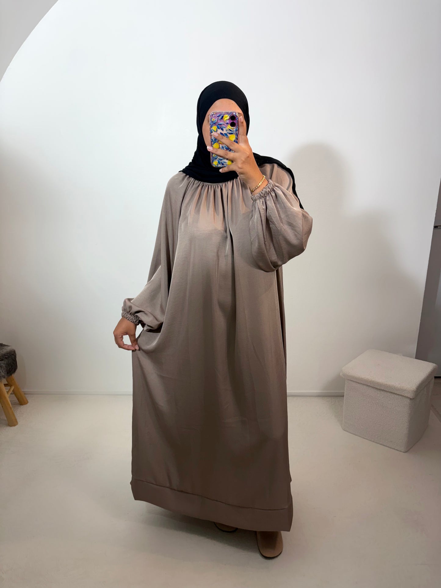 Abaya manches bouffantes (qualité premium)