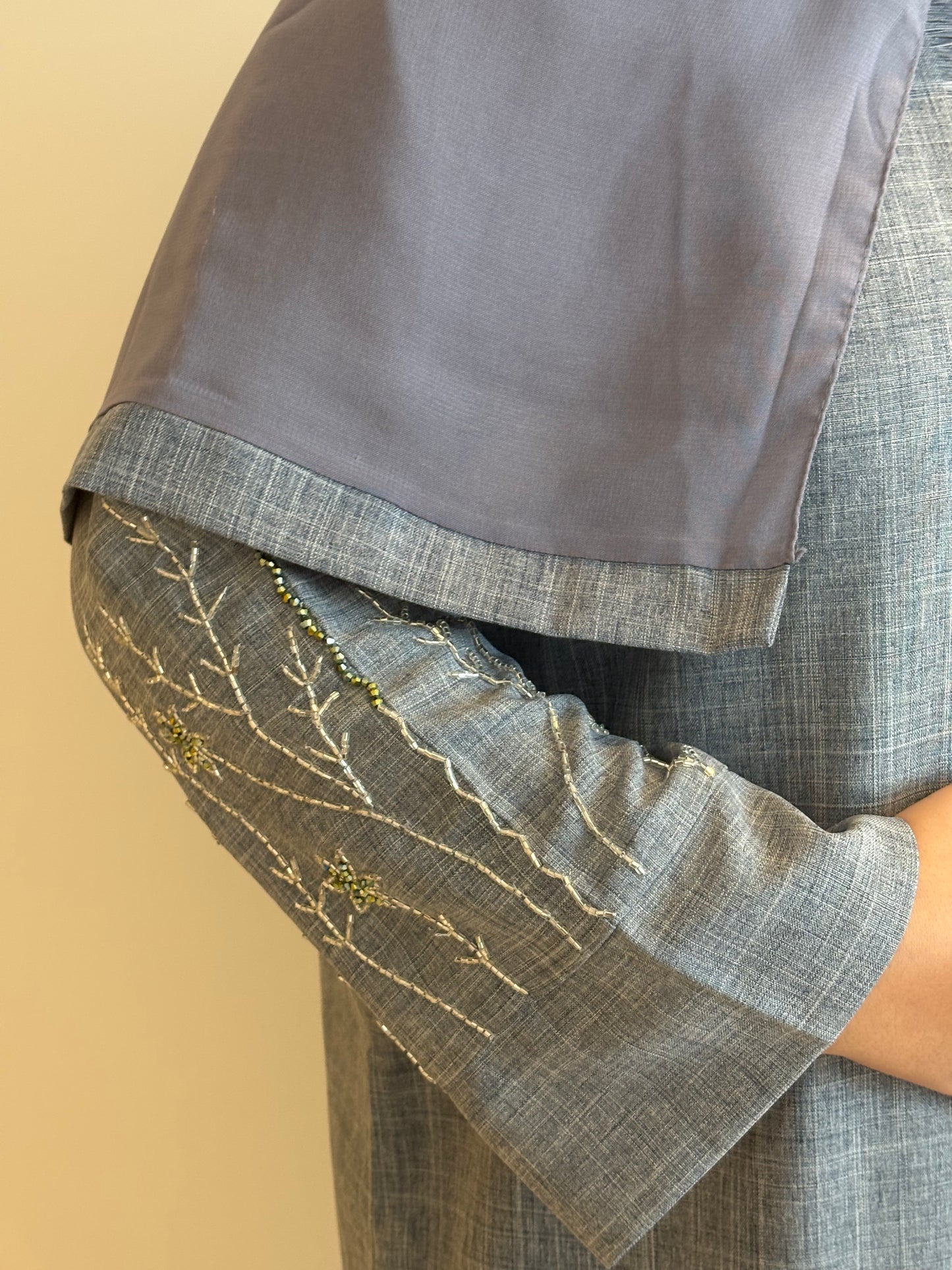 Kimono Effet lin "Layal" (sous robe et hijab inclus) (précommande expédition le 12 février)