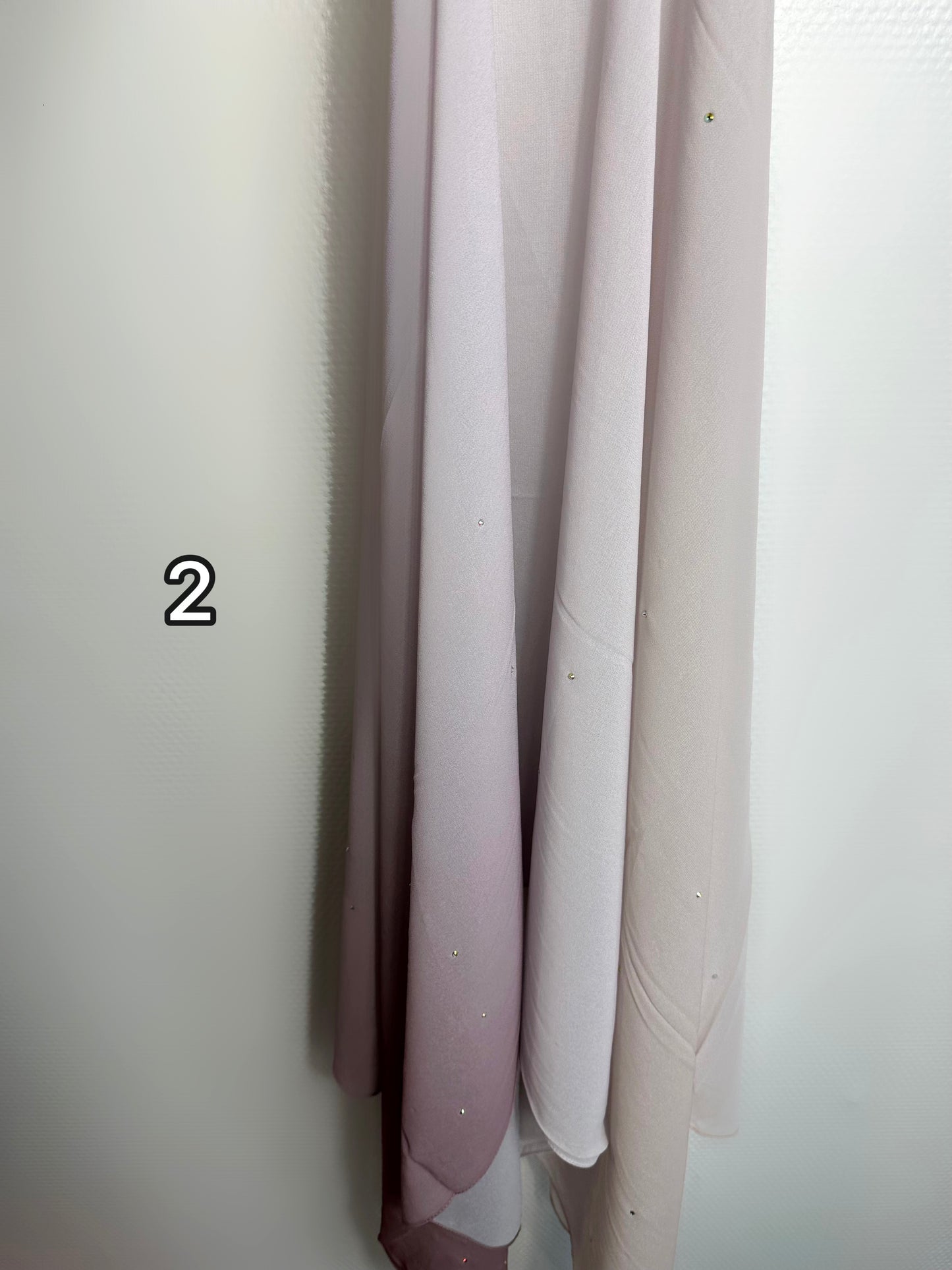 Hijab bicolore mousseline à strass