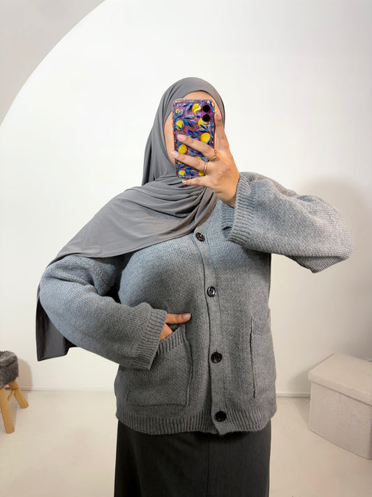 Cardigan à bouton oversize