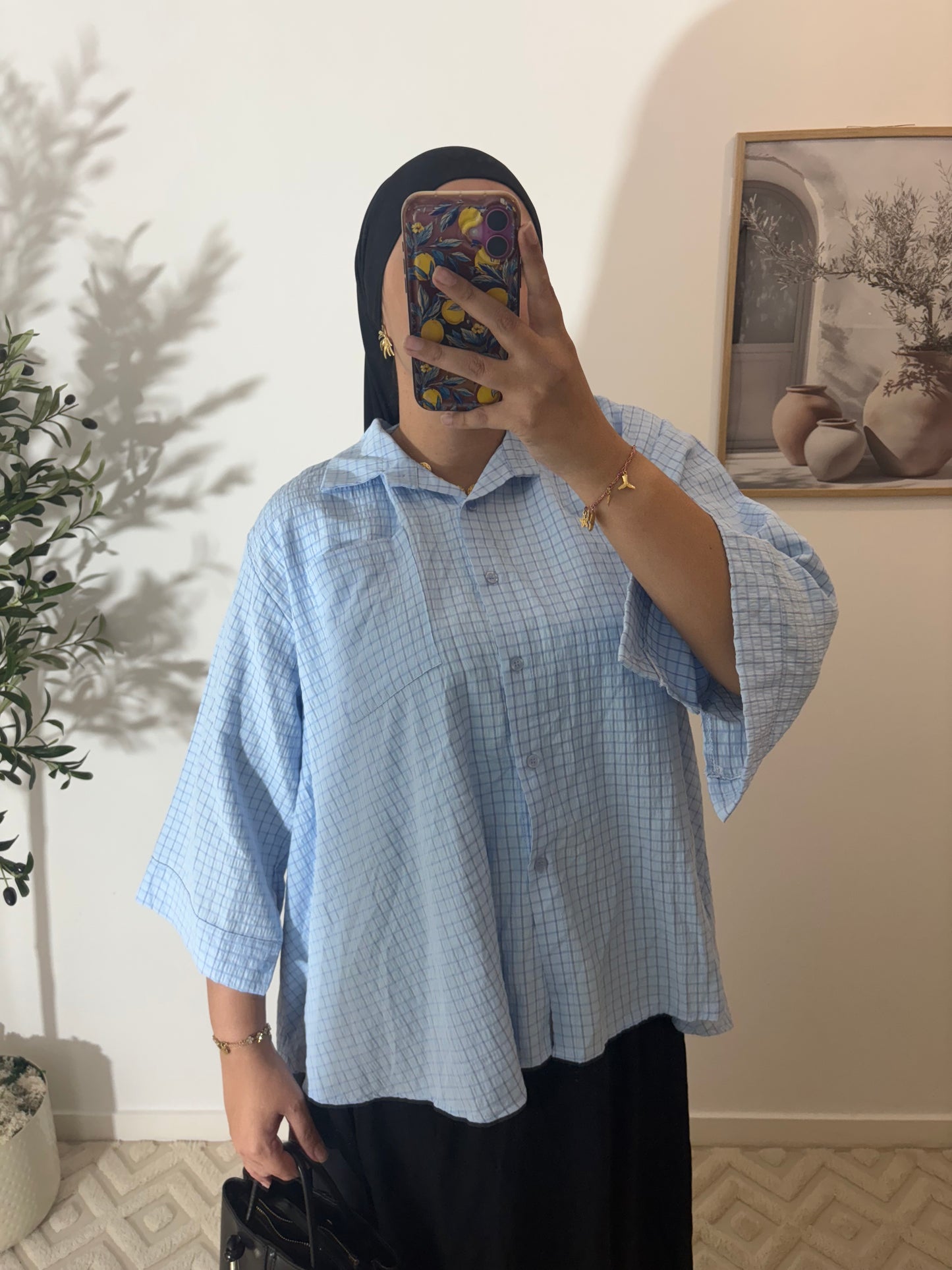 Chemise oversize à carreaux