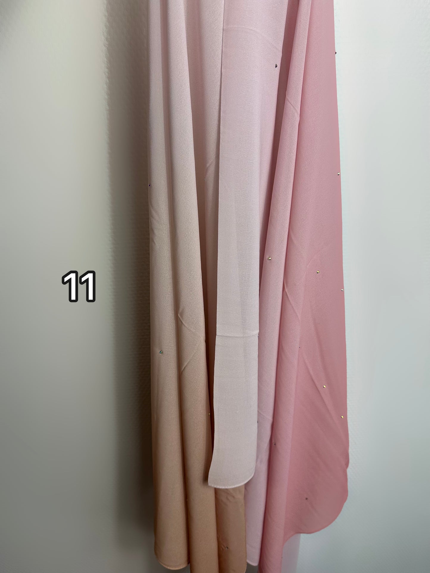 Hijab bicolore mousseline à strass