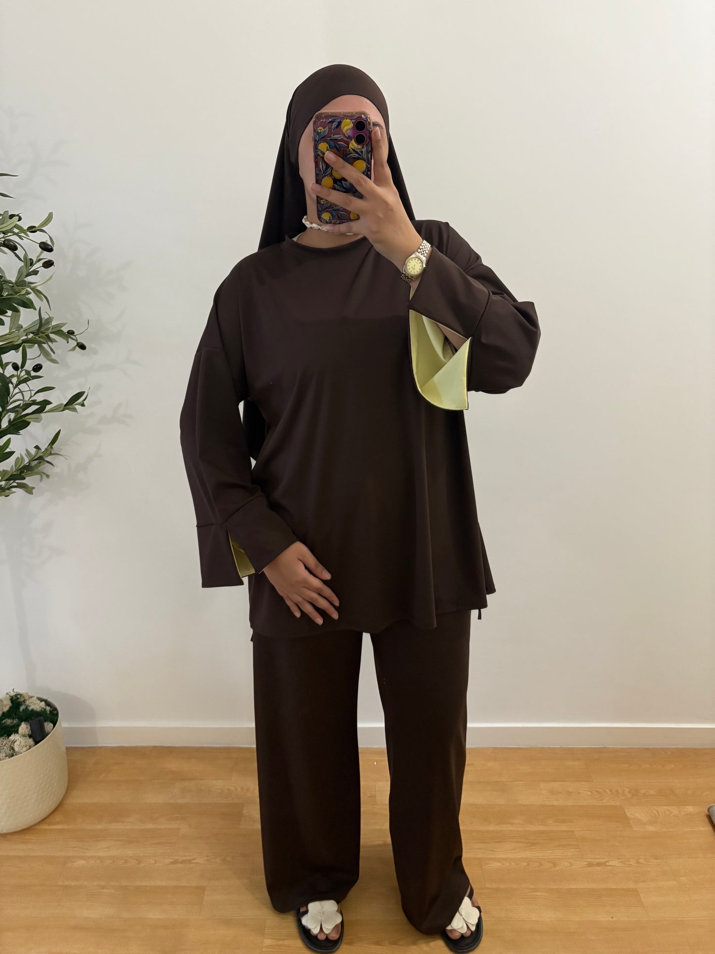 Burkini 3 pièces manches colorées