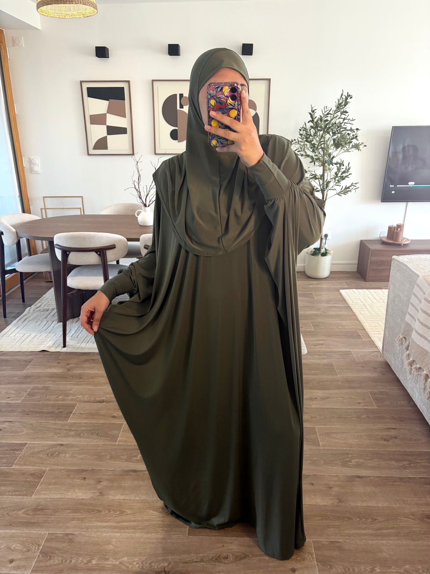 Abaya cagoule intégrée (6 couleurs)