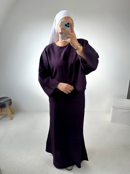 Ensemble jupe effet lin