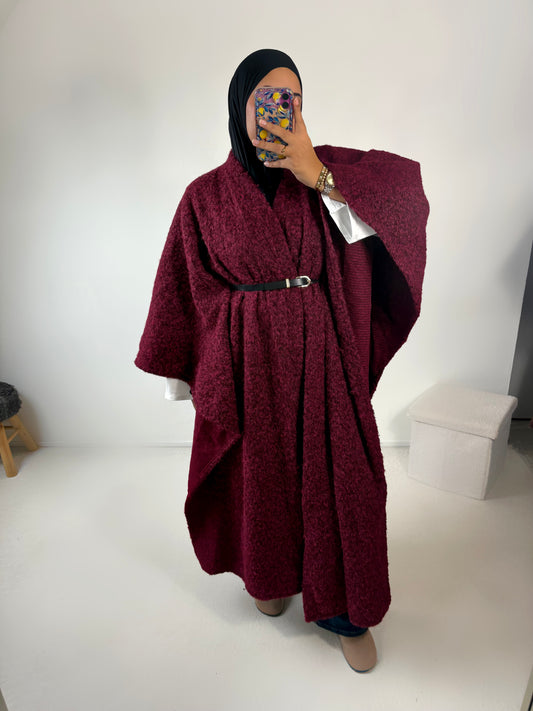 Manteau cape avec ceinture