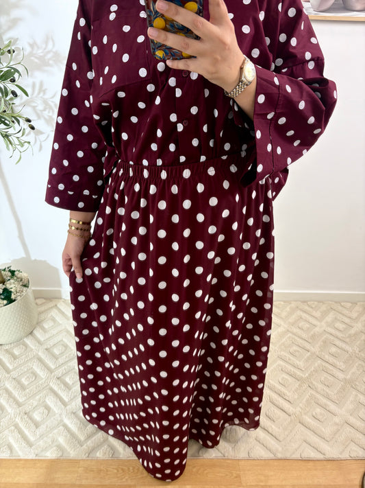 Jupe à pois en mousseline doublé