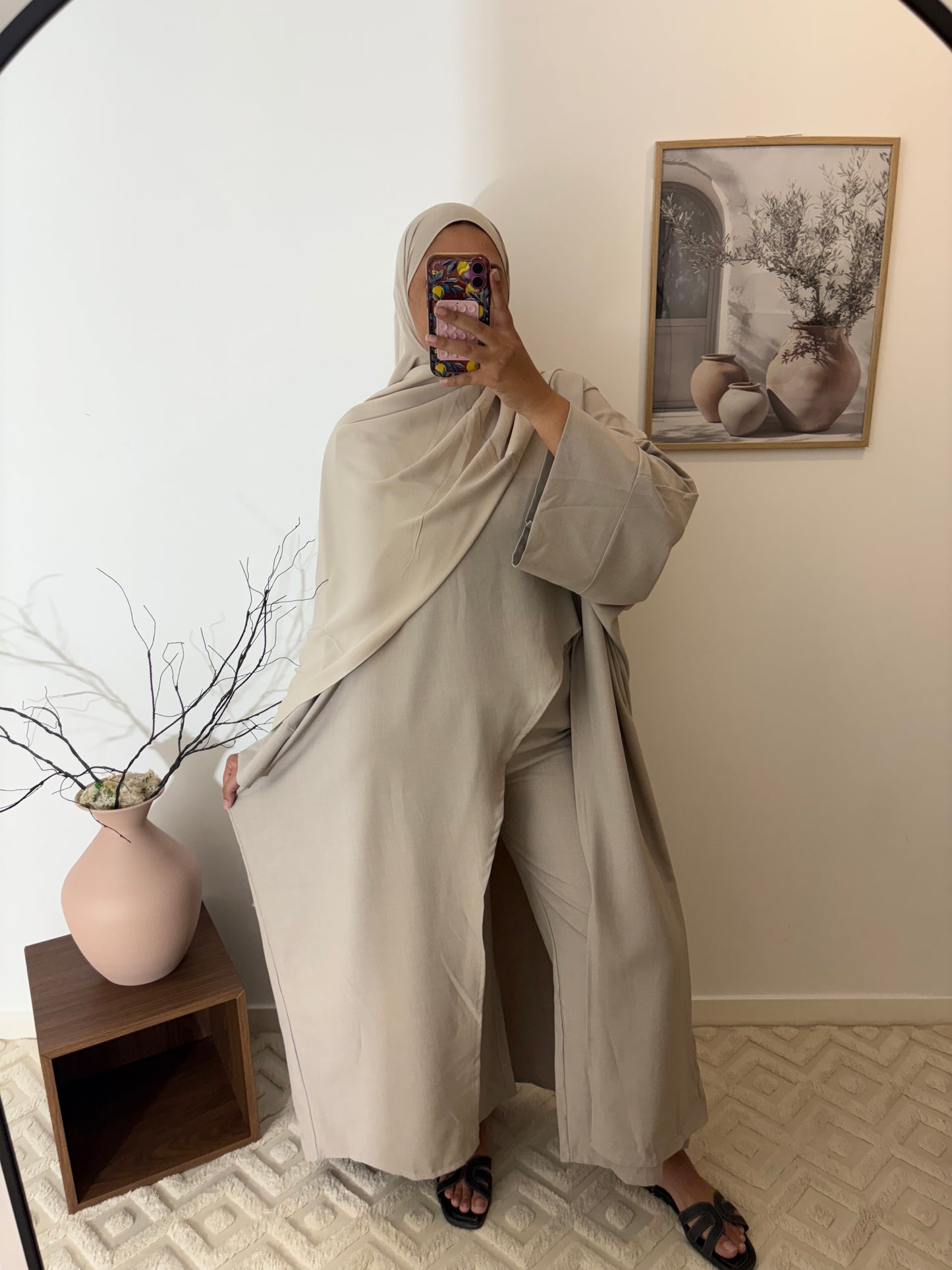 Ensemble tunique ouverte + pantalon