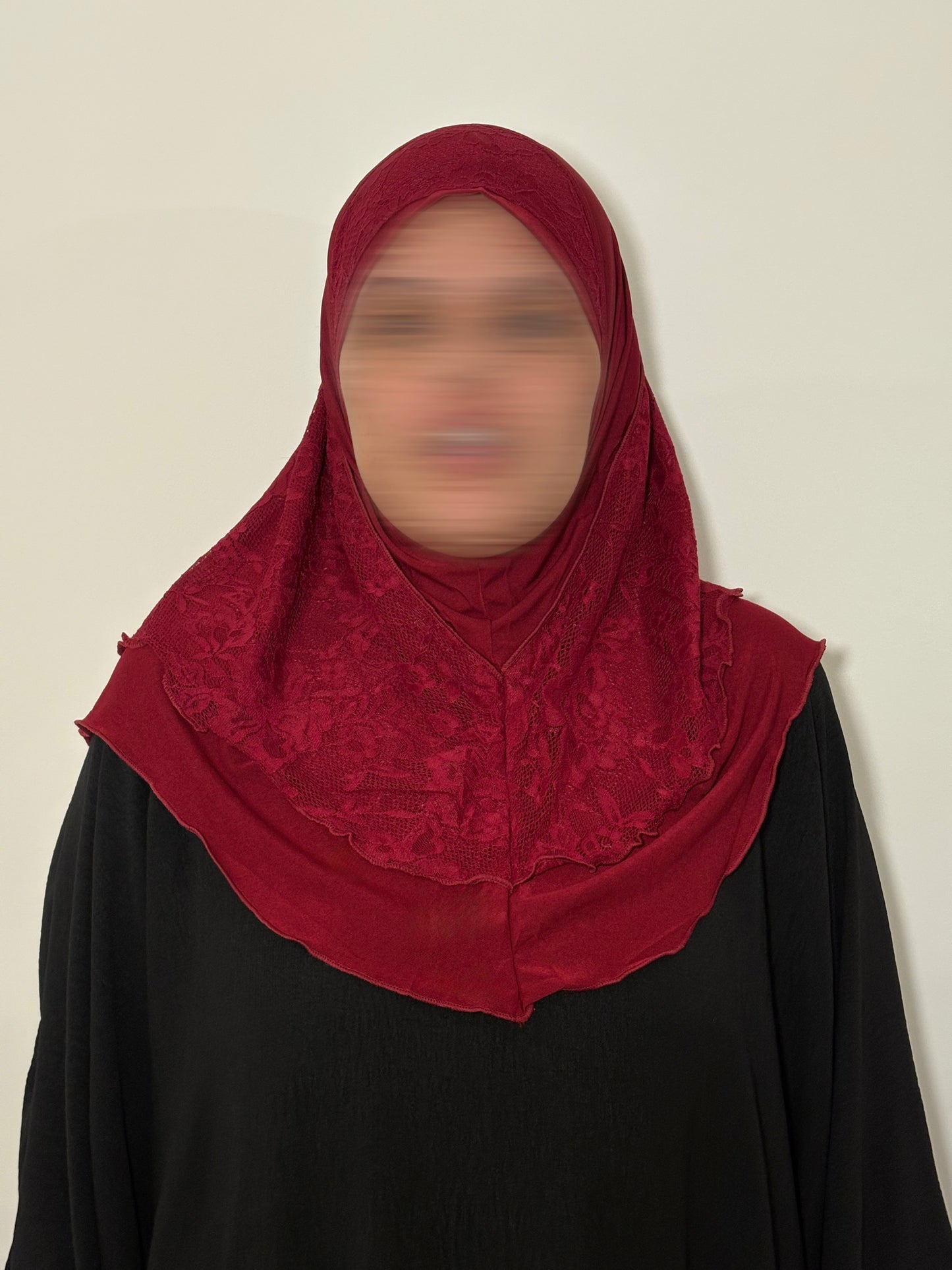 Hijab à enfiler à dentelle