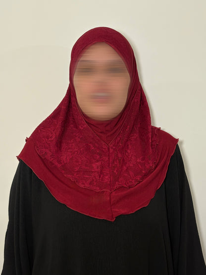 Hijab à enfiler à dentelle