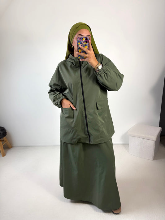 Ensemble imperméable veste + jupe