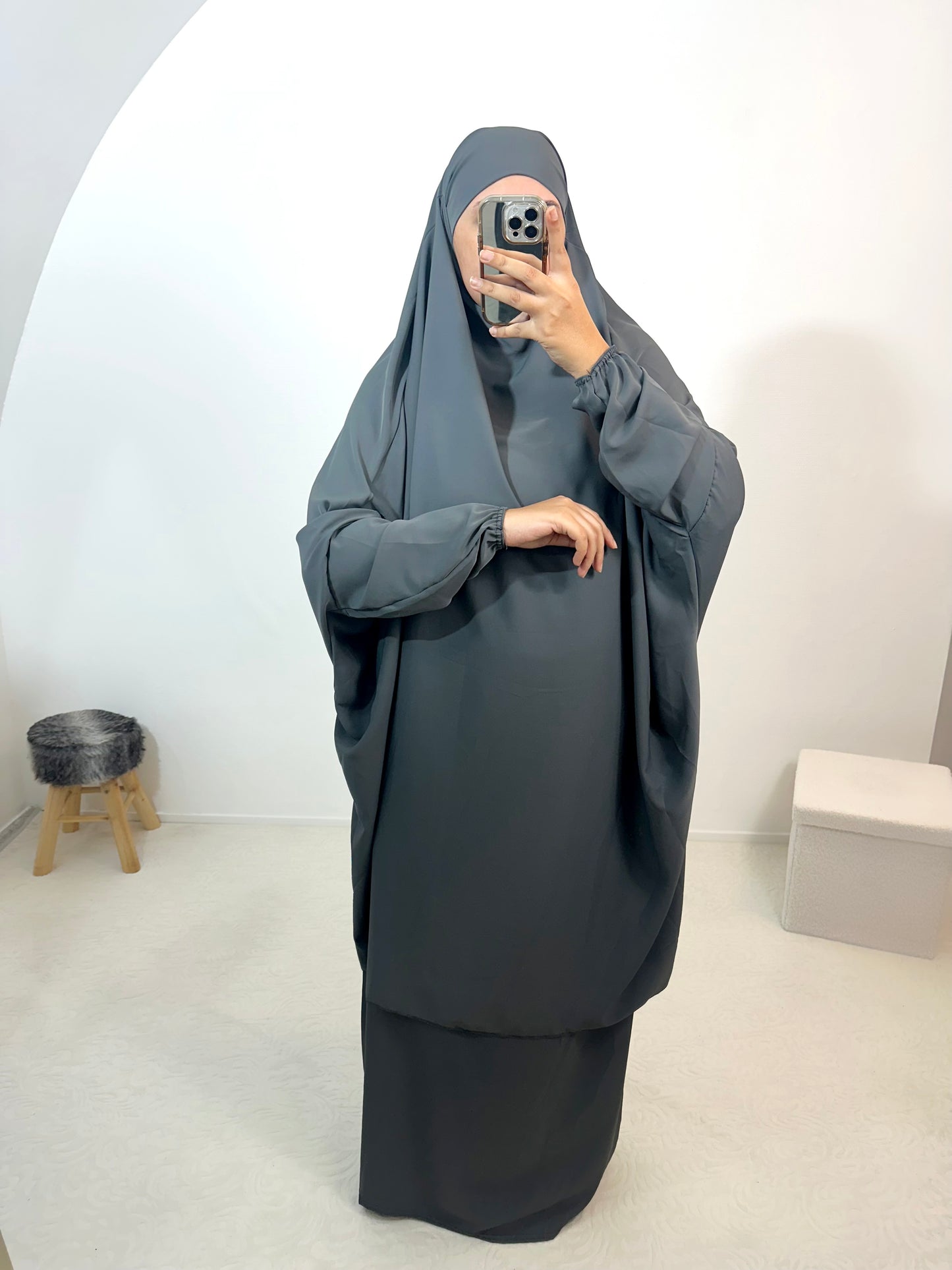 Jilbab 2 pièces Soie de médine