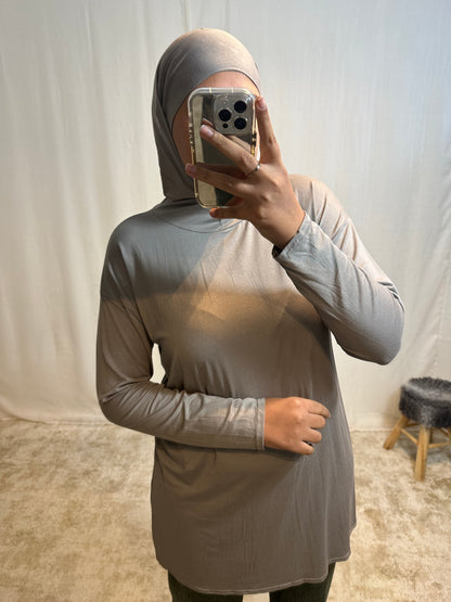 Sous pull avec cagoule intégrée