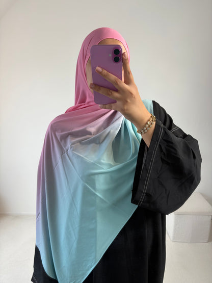 Hijab Jersey plume bicolore