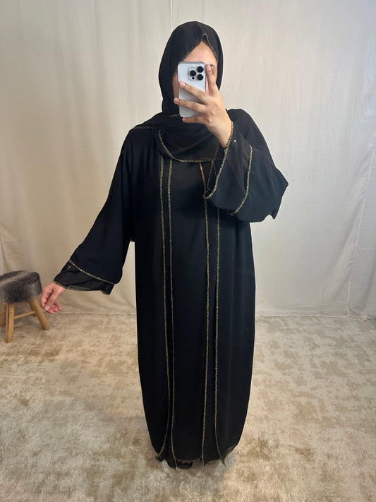 Abaya effet Kimono + foulard "Tesnim"