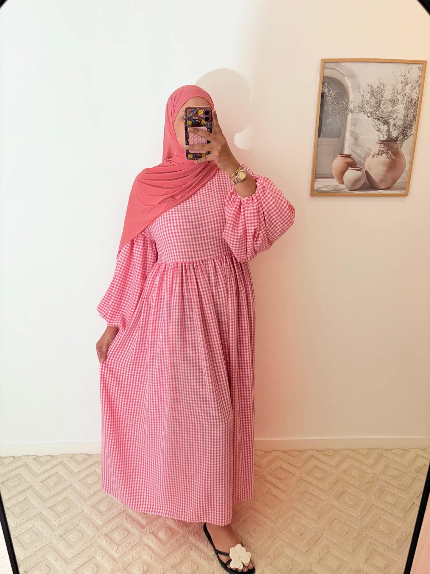 Robe Vichy manches ballons