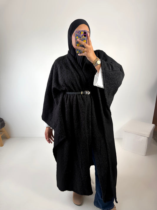 Manteau cape avec ceinture