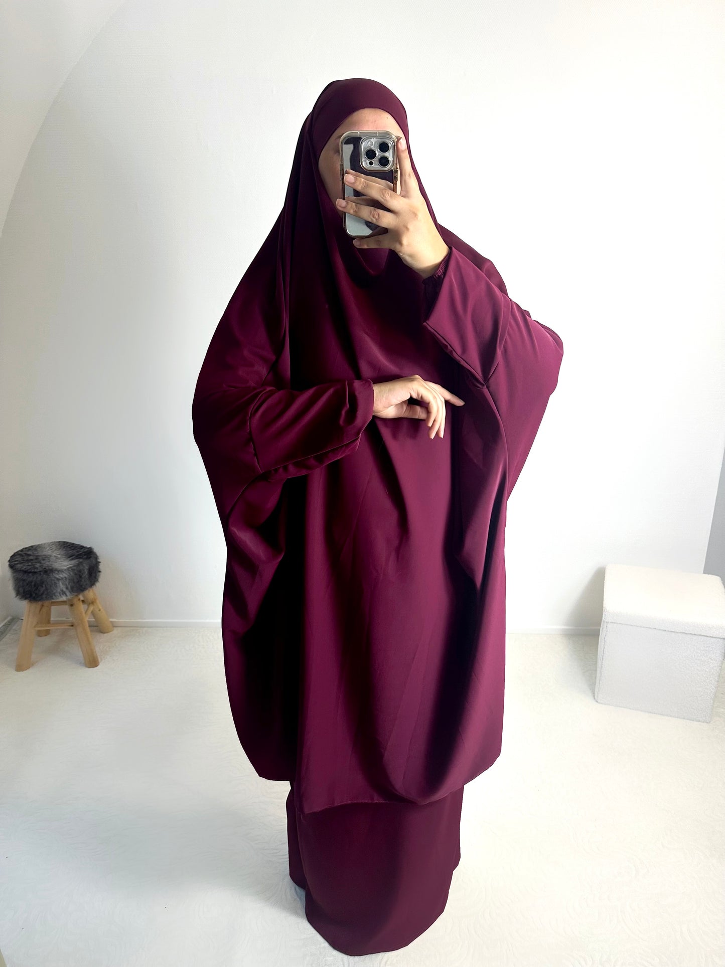 Jilbab 2 pièces Soie de médine