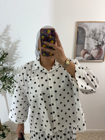 Chemise à pois en popeline