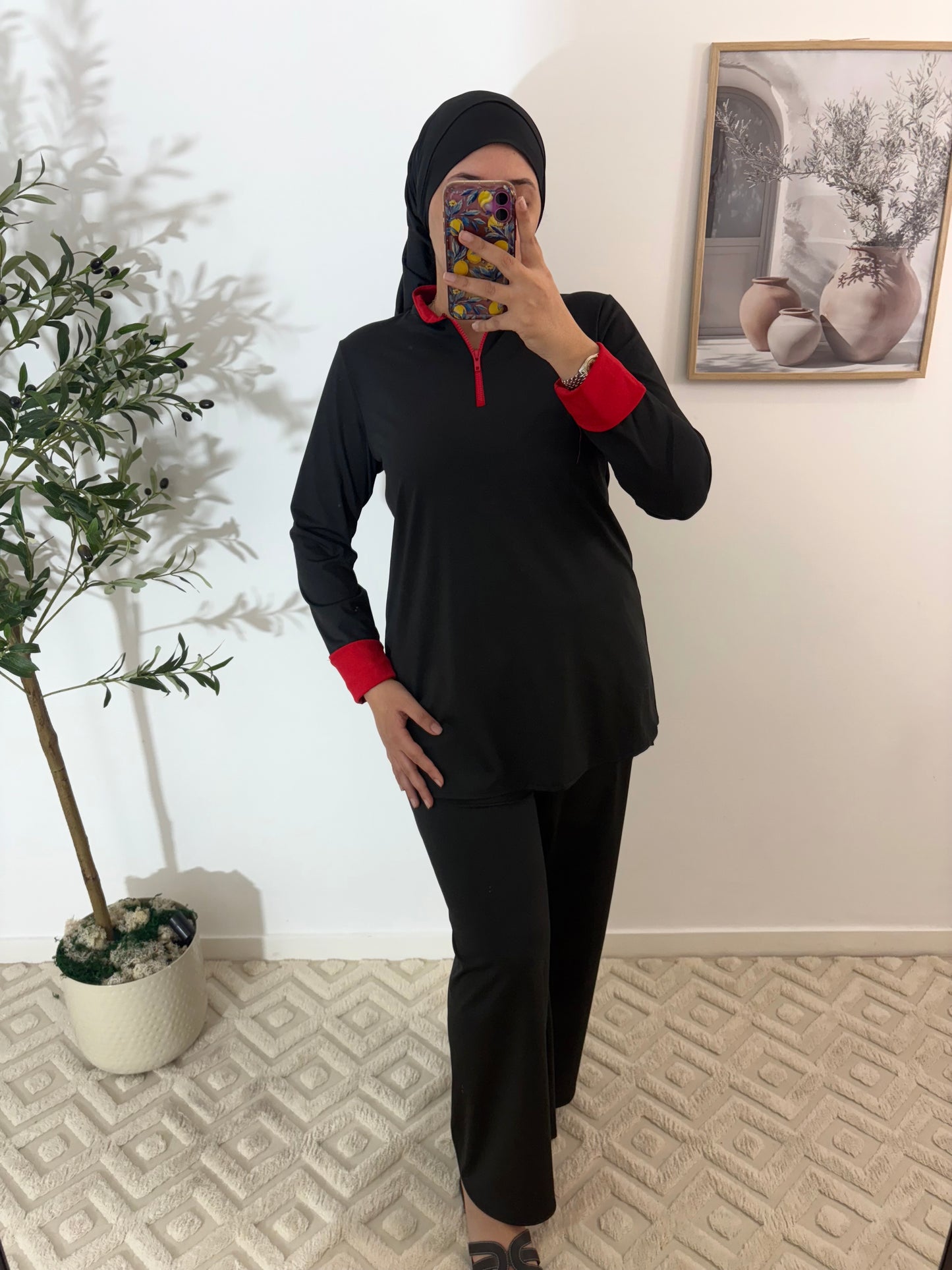 Bukini 3 pièces zip manches colorées (3 couleurs)