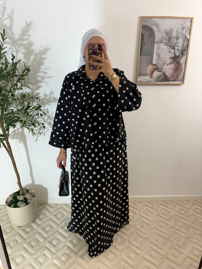 Chemise à pois en popeline