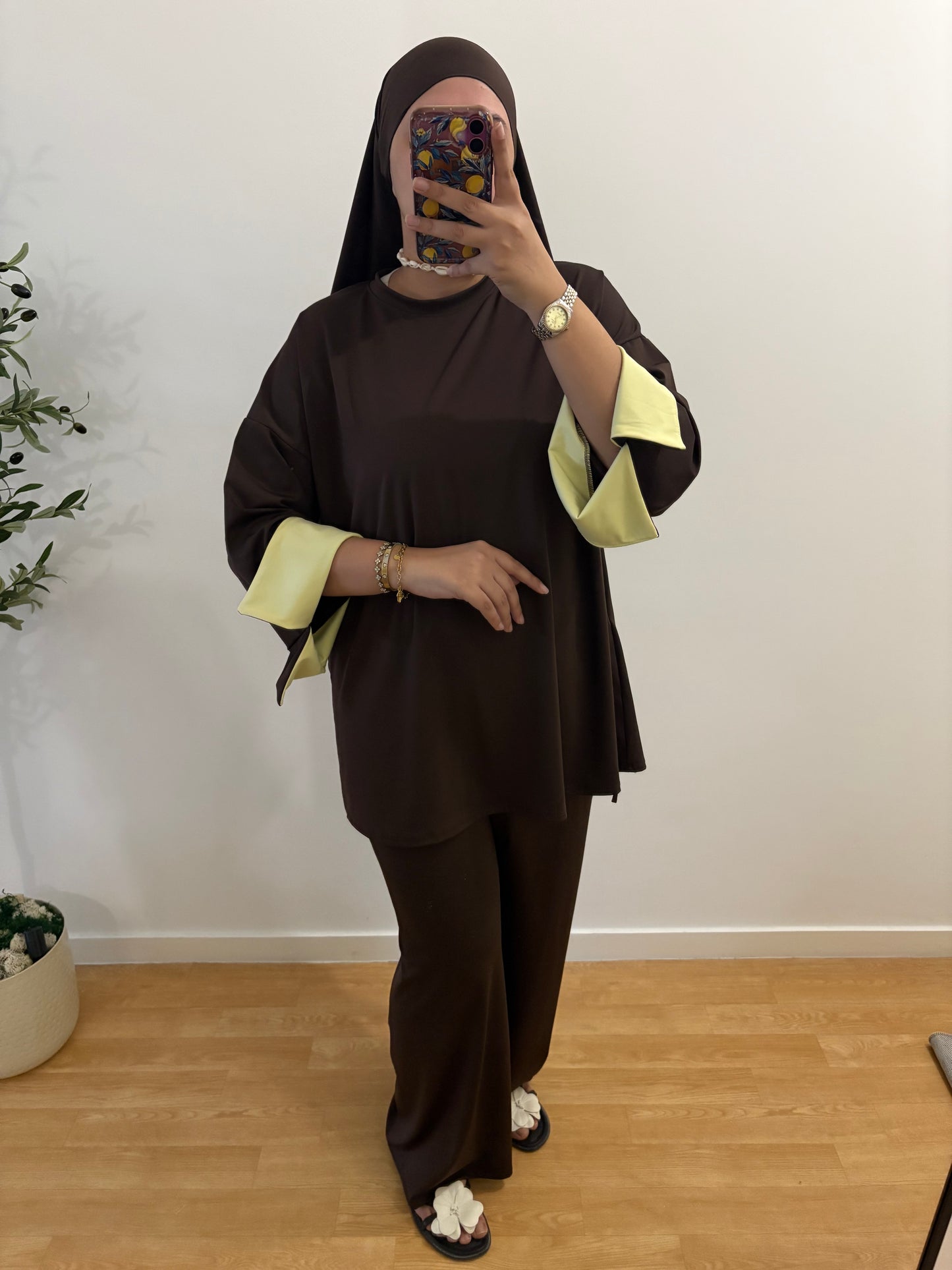 Burkini 3 pièces manches colorées